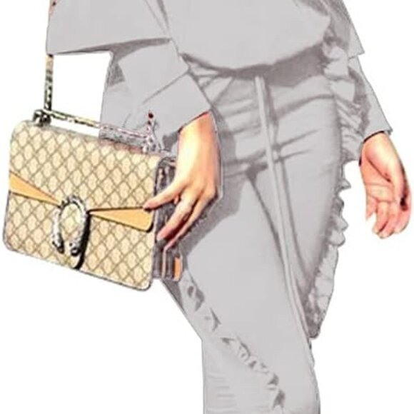 Other - Casual Elegance: Puff Sleeve Top & Ruffle Pants Sweatsuit for Women - XX-Large